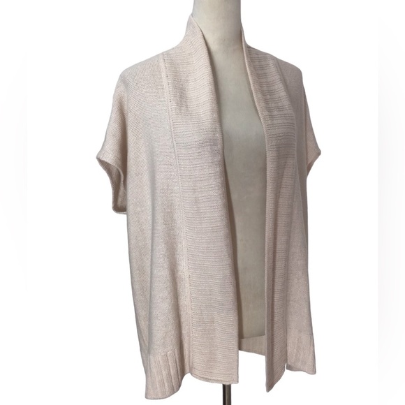 Leo & Sage x Revolve Linen Cashmere Open Front Short Sleeve Knit Cardiga… - Picture 2 of 9